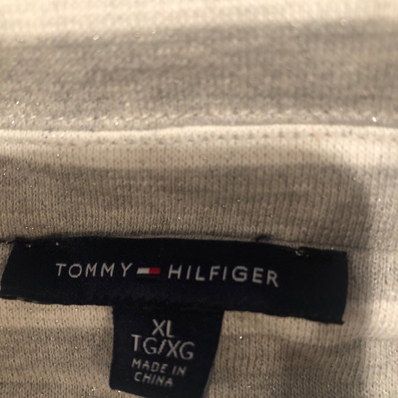 Tommy Hilfiger Gray and White Stripe Blazer Short Cropped Knit Jacket Size XL - Picture 4 of 10